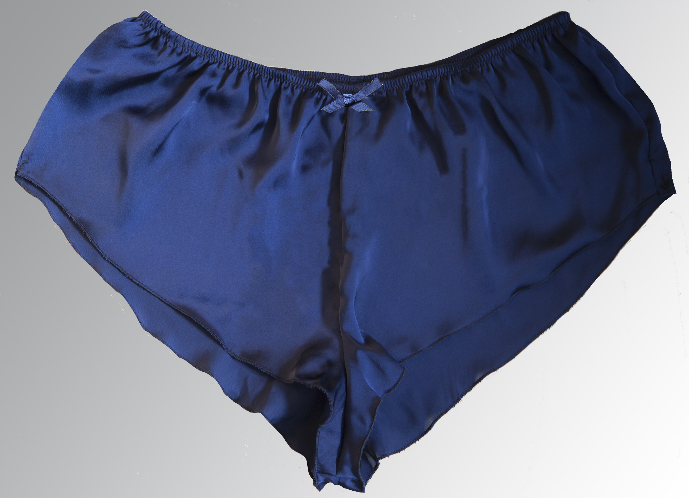 Silky Satin French Knickers Blue