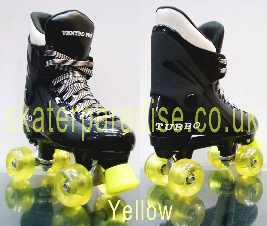Ventro Pro Turbo Quad Roller Skate Colour: Black/Clear Yellow Get 10% Discount See Description