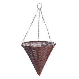14 Inch Rattan Effect Cone Brown