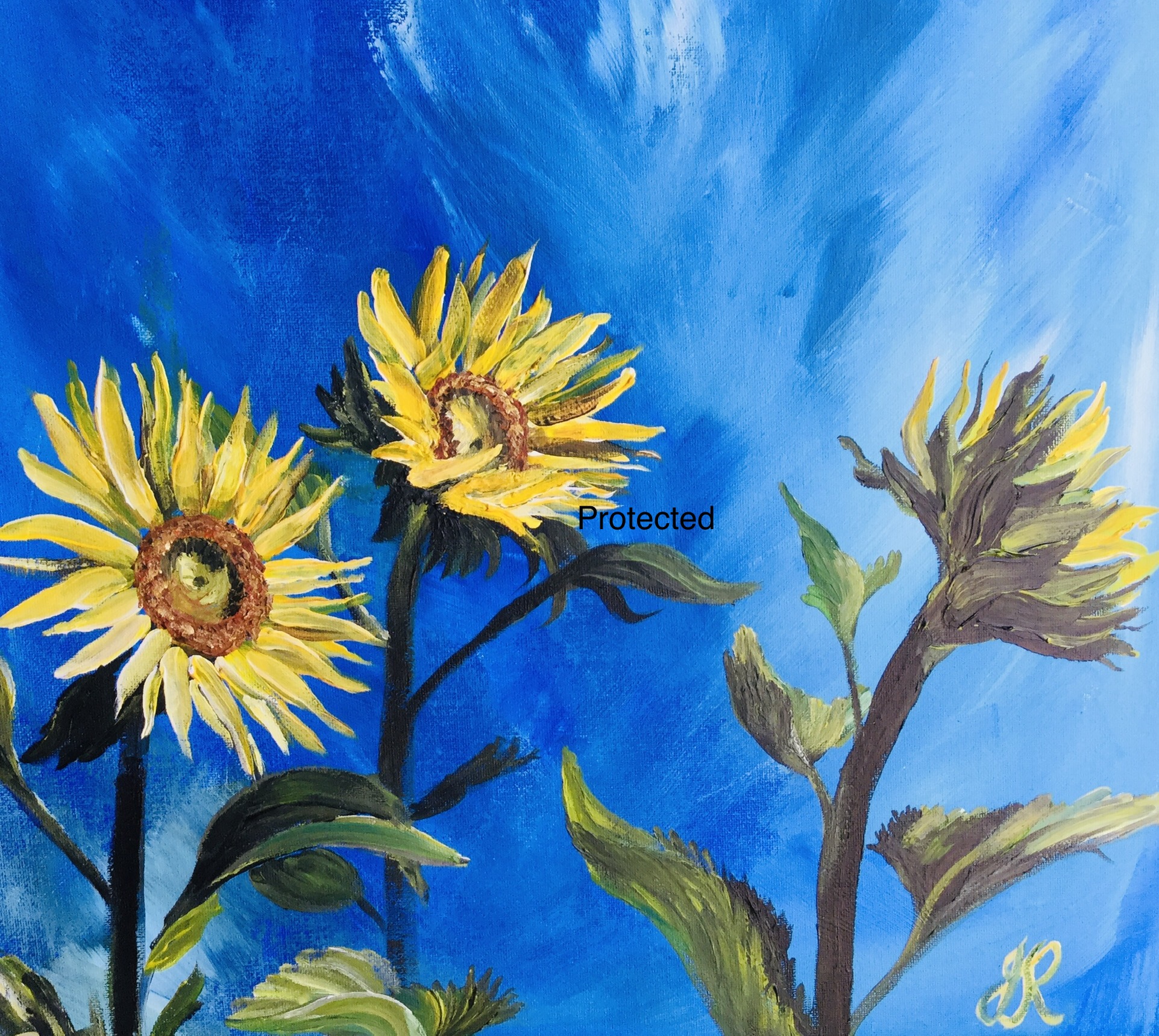 Sunflowers A4 print plus mount