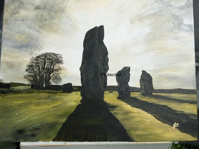 Standing stones Avebury A4 print plus mount
