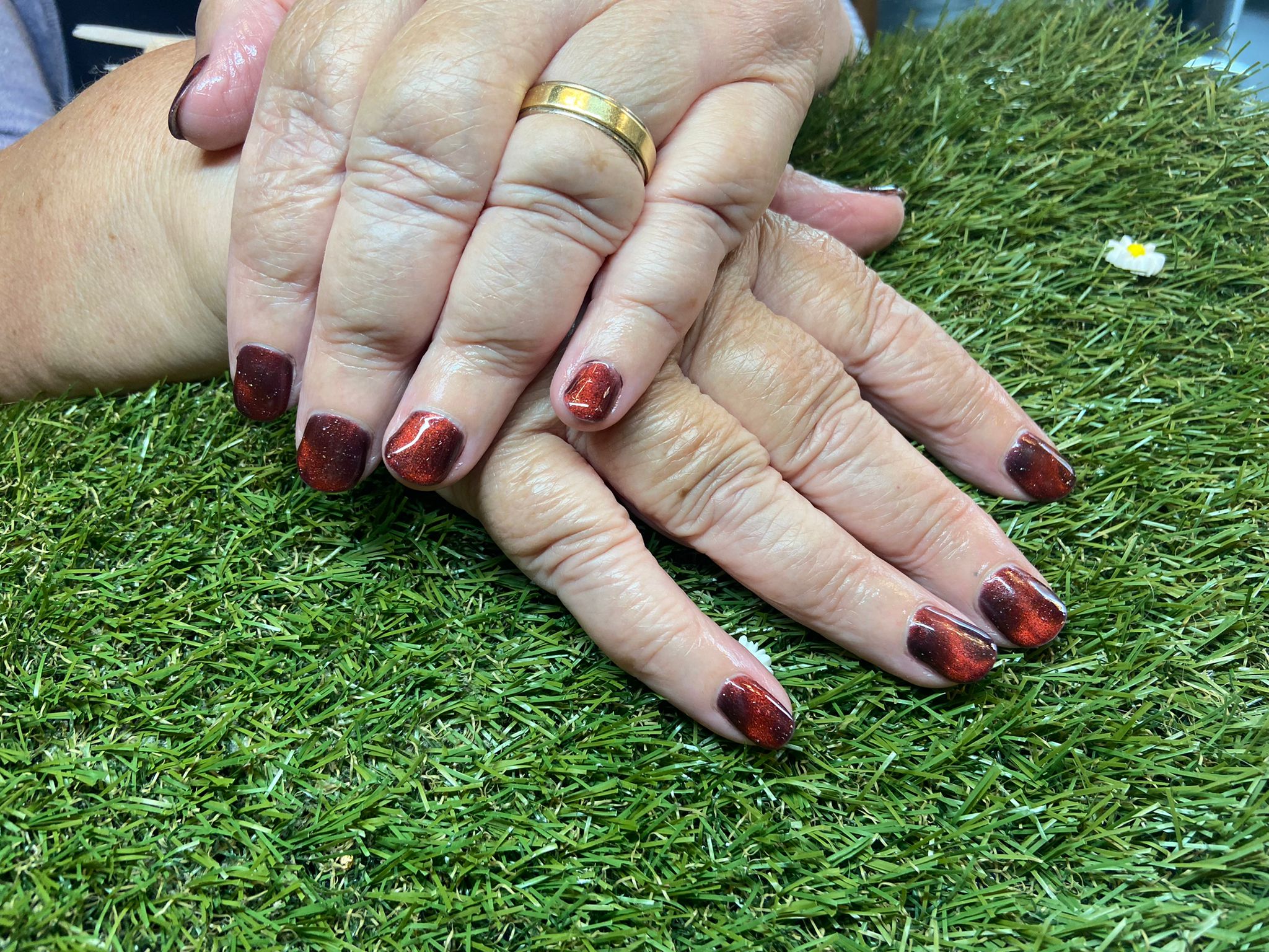 Red and Black gel Manicure