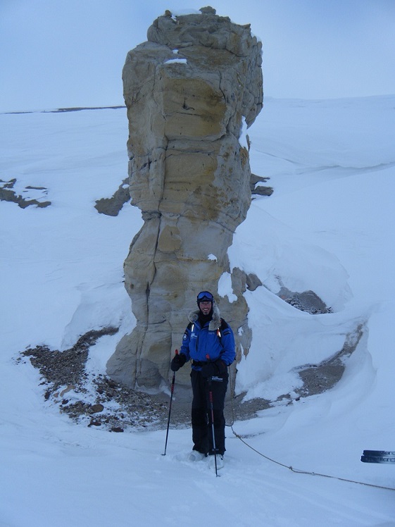 Kev having a quick photo next to the Arctic Tor on Noice Peninsula!