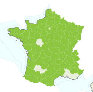 Common frog map France
