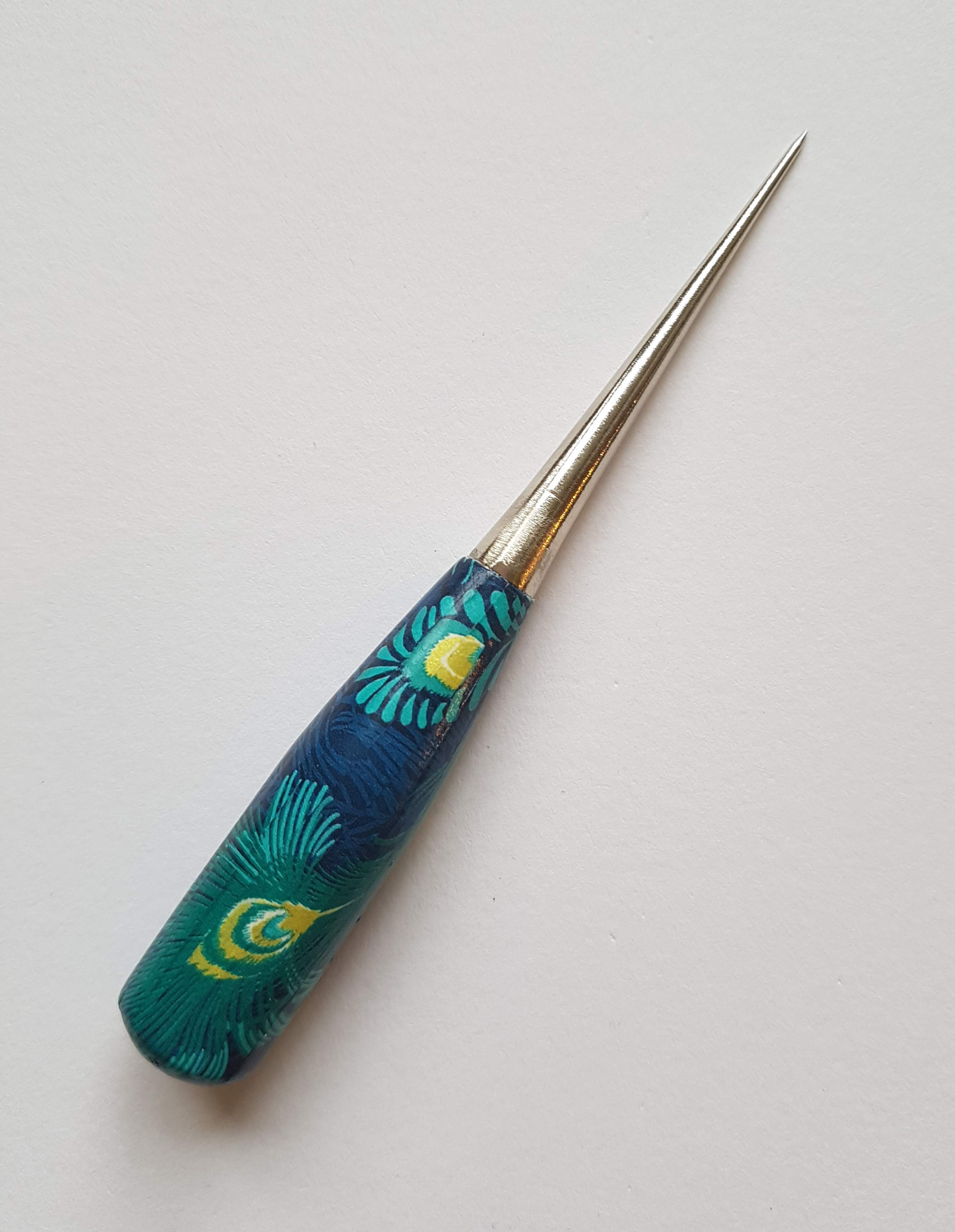 Decorated Felting Tools - Peacock Blue and Gold