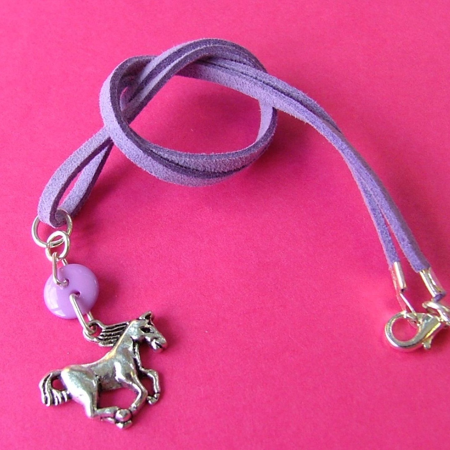 Horse Child’s Button Charm Necklace
