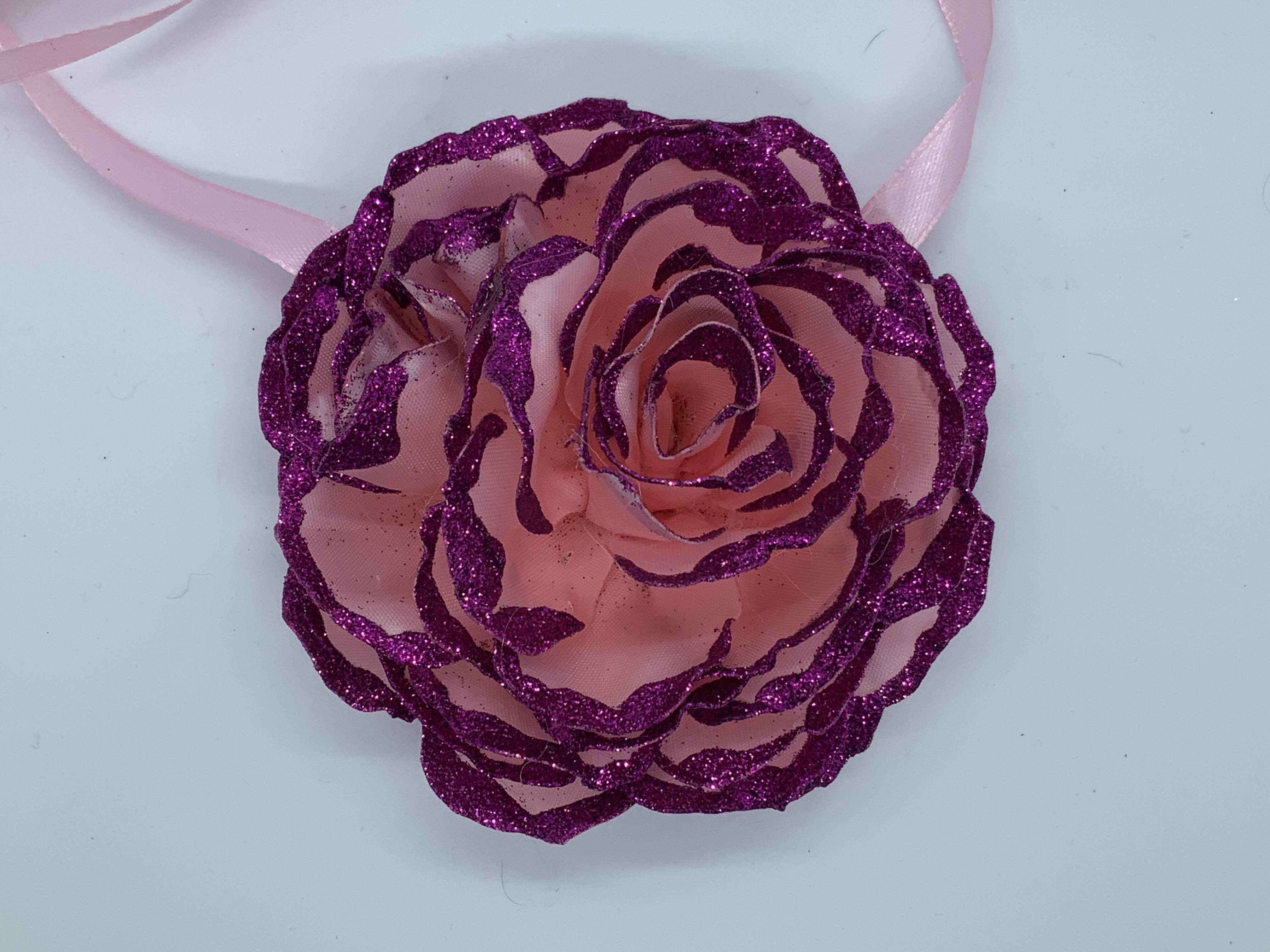 Satin Glitter Rose decorative dog collars