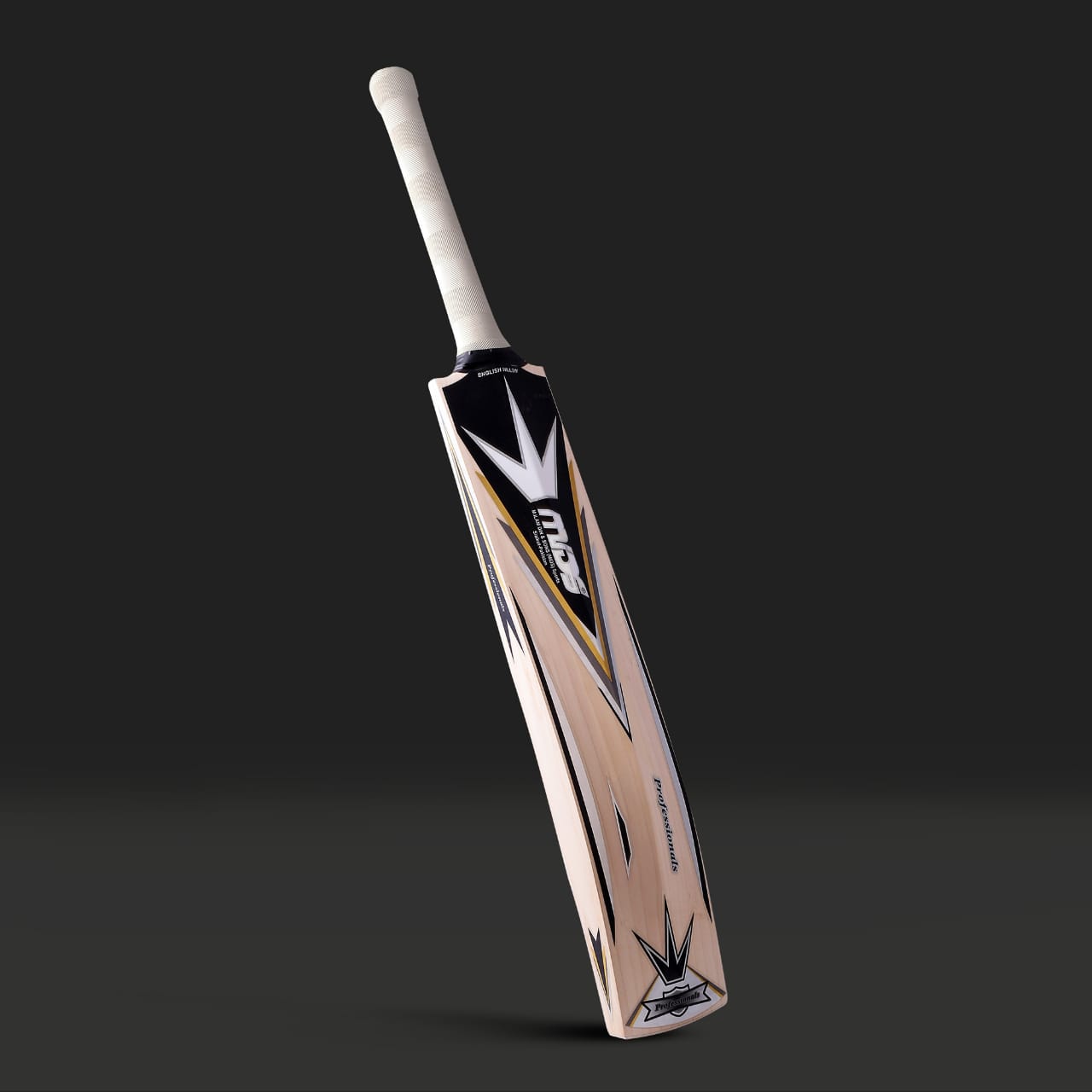 Mids Professionals Grade 1 English Willow Cricket Bat Gold Handle  SH weight 2.7 Lbs