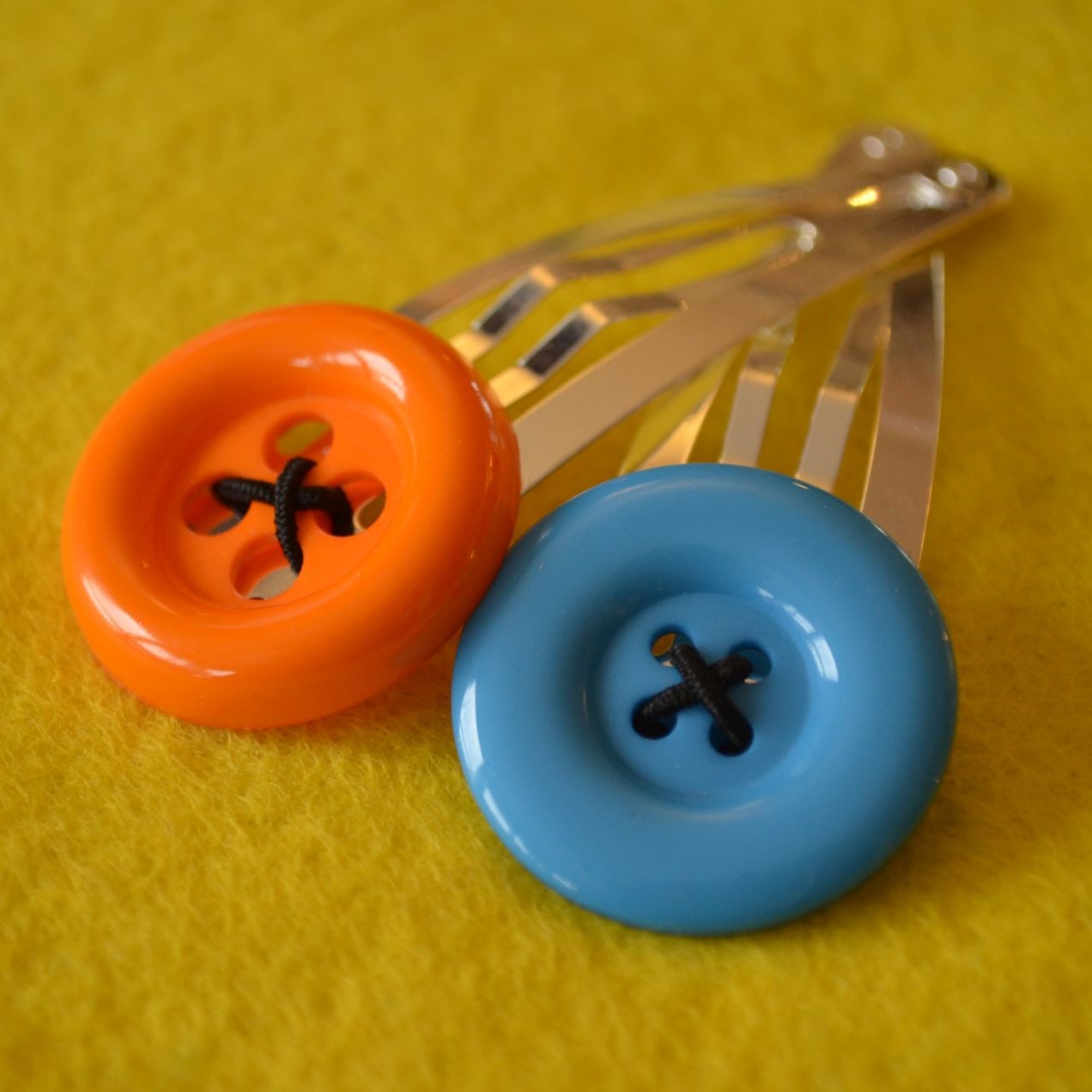 Coloured Jumbo Button Hair Clips