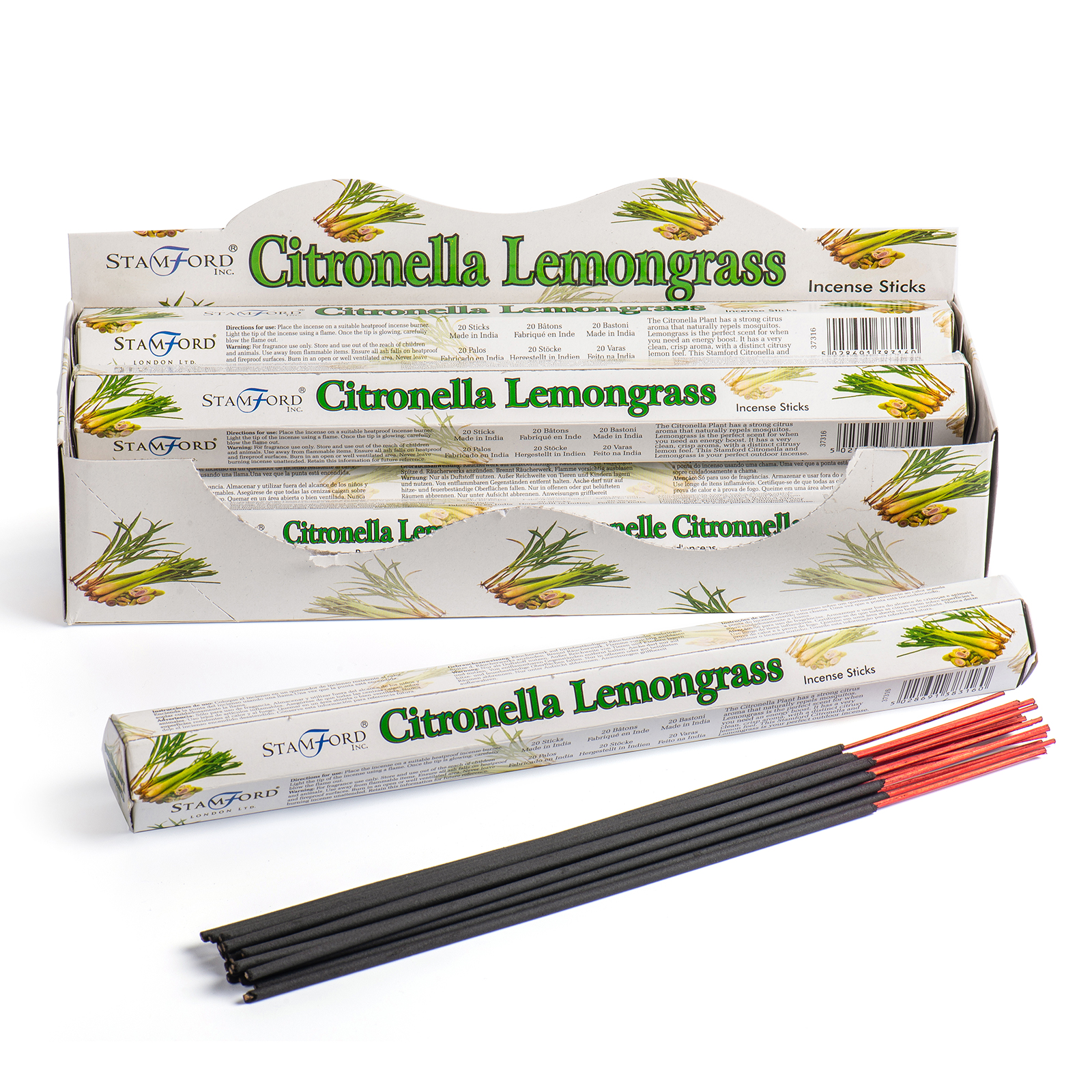 Citronella & Lemongrass Premium Incense Sticks - Approx 20