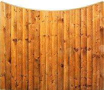 brown concave fence panel all sizes 6ftx3 to 6ftx6ft