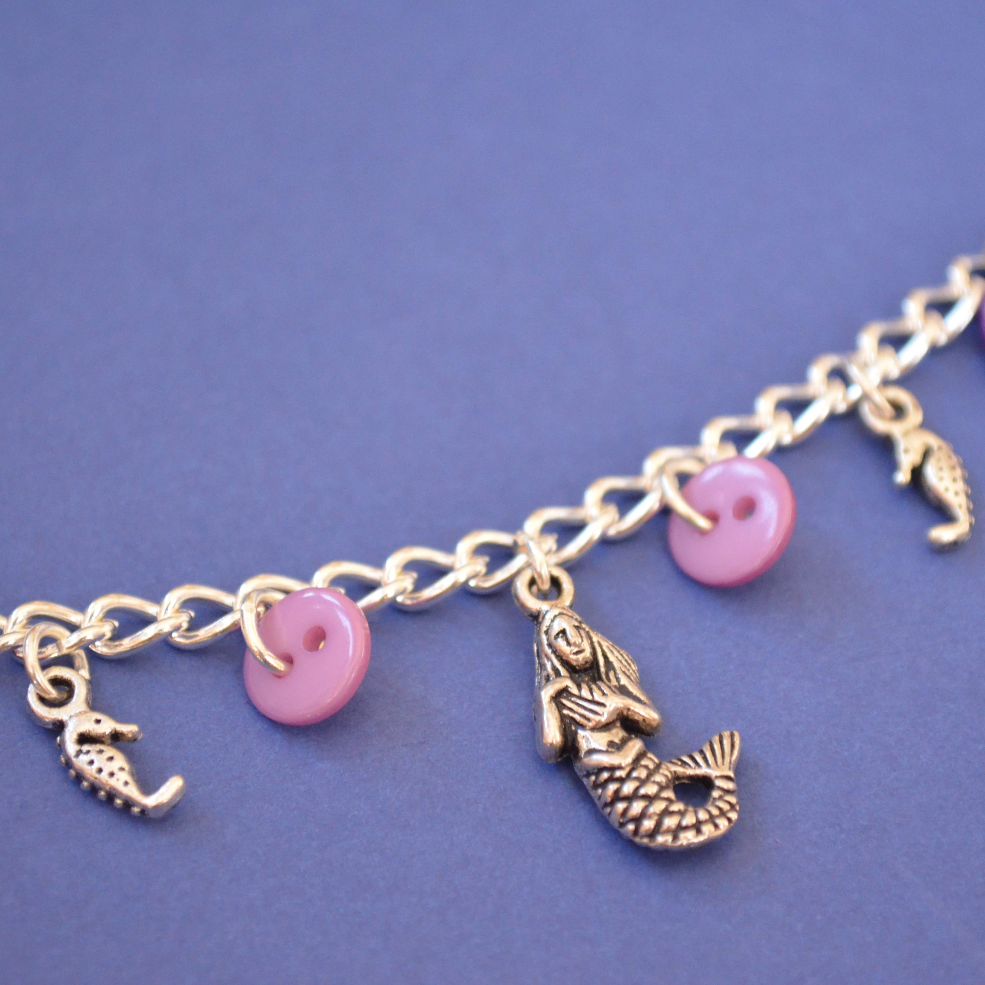 Mermaid Child’s Button Charm Bracelet