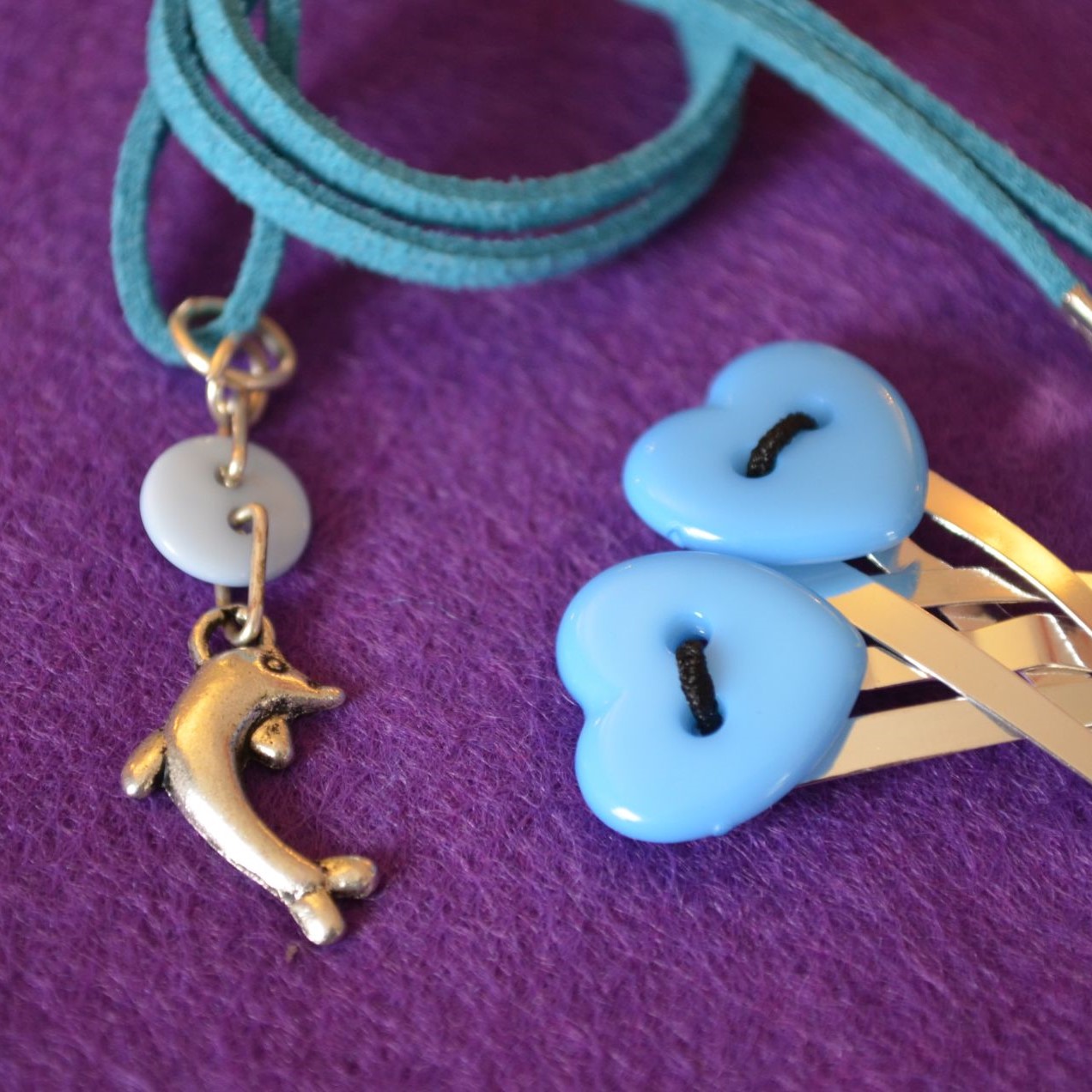 Dolphin Child’s Button Charm Necklace
