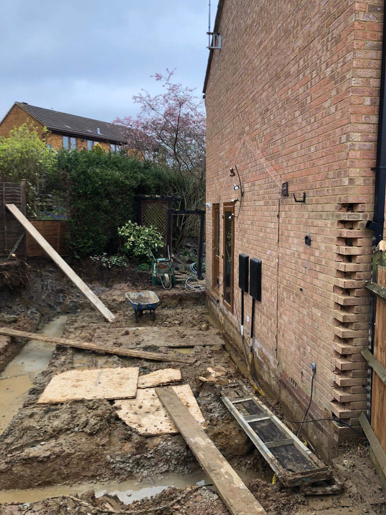 Removal of old conservatory and replace with full foundation extension