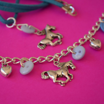 Horse Child’s Button Charm Necklace