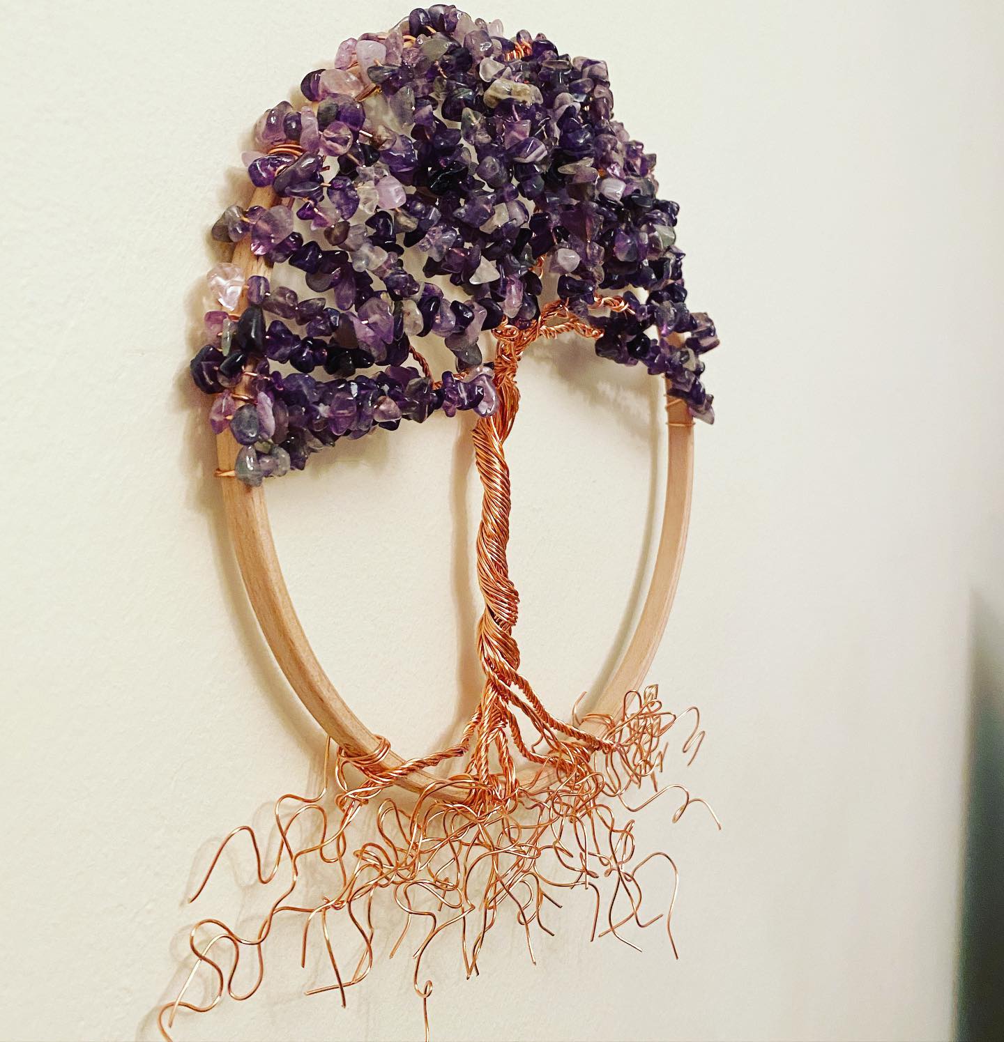 Copper and Amethyst tree of life