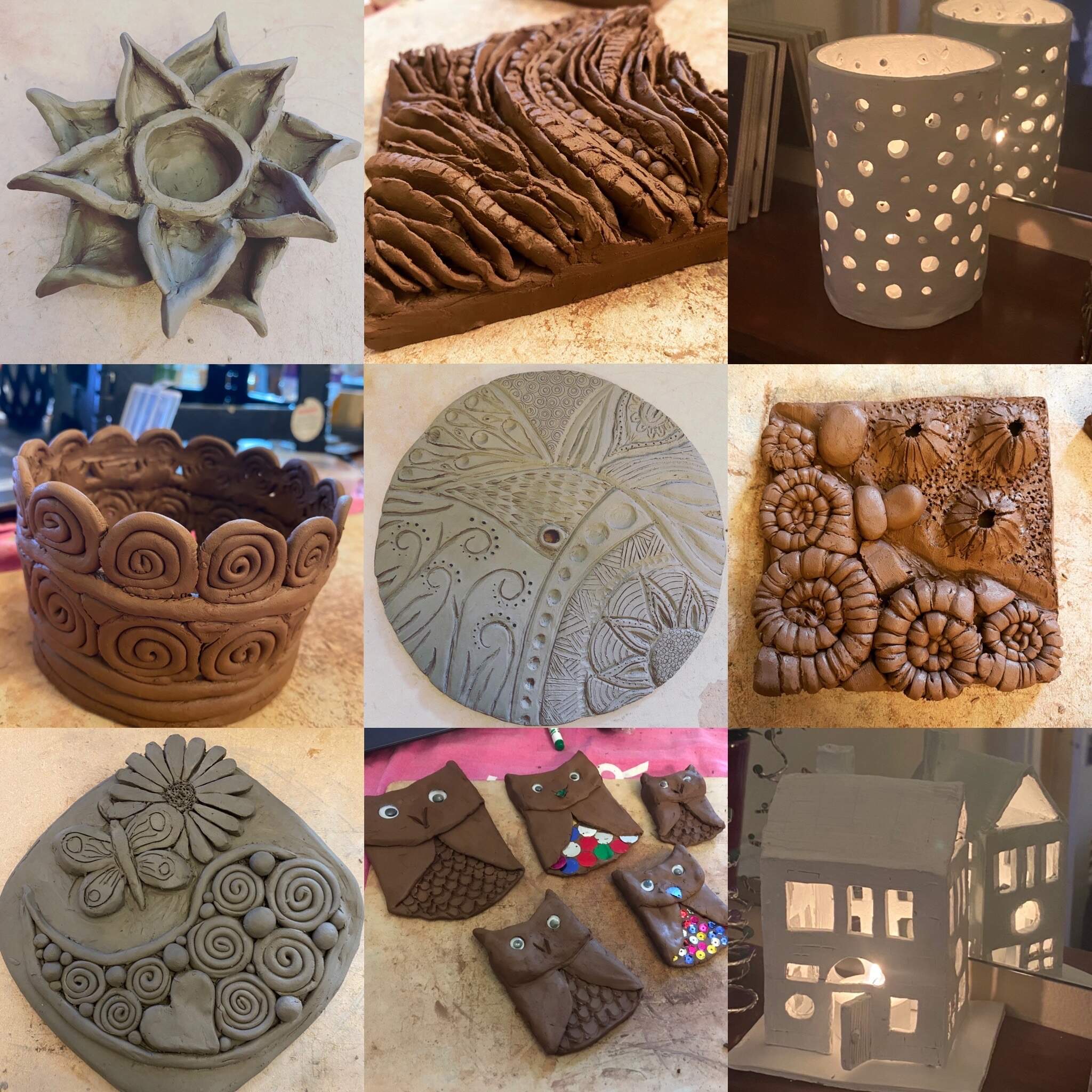 creations from clay workshops by Akers of Art