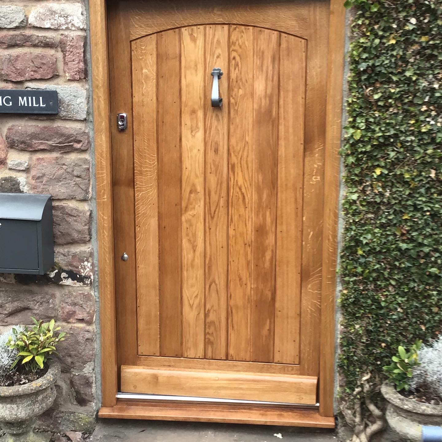 Made to measure oak door finished with osmo 420 exterior grade oil