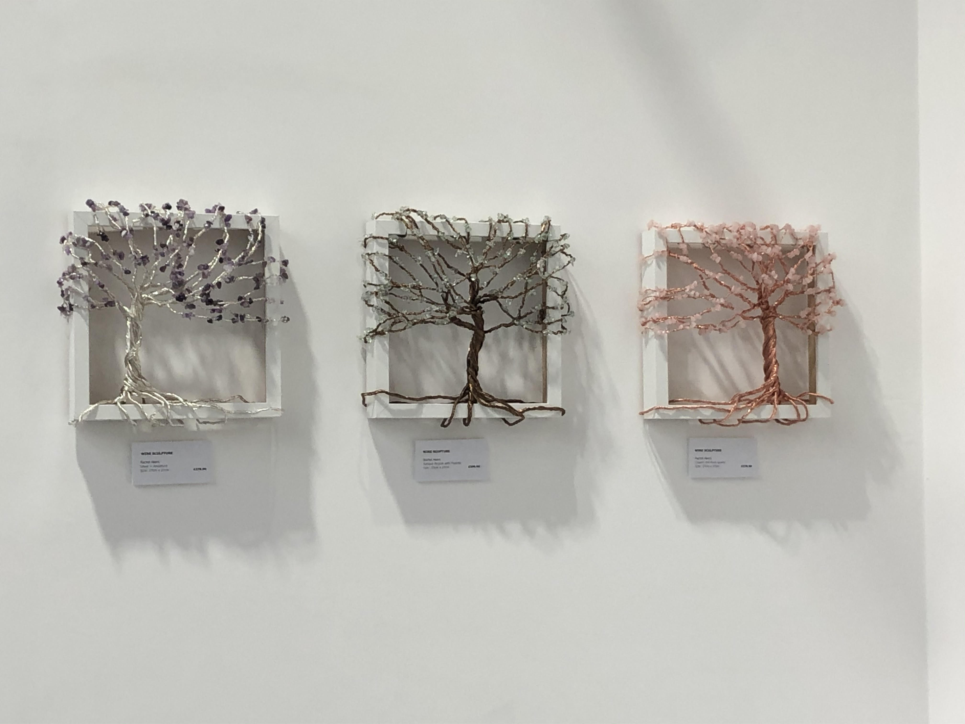Triptych of Trees in white frames
