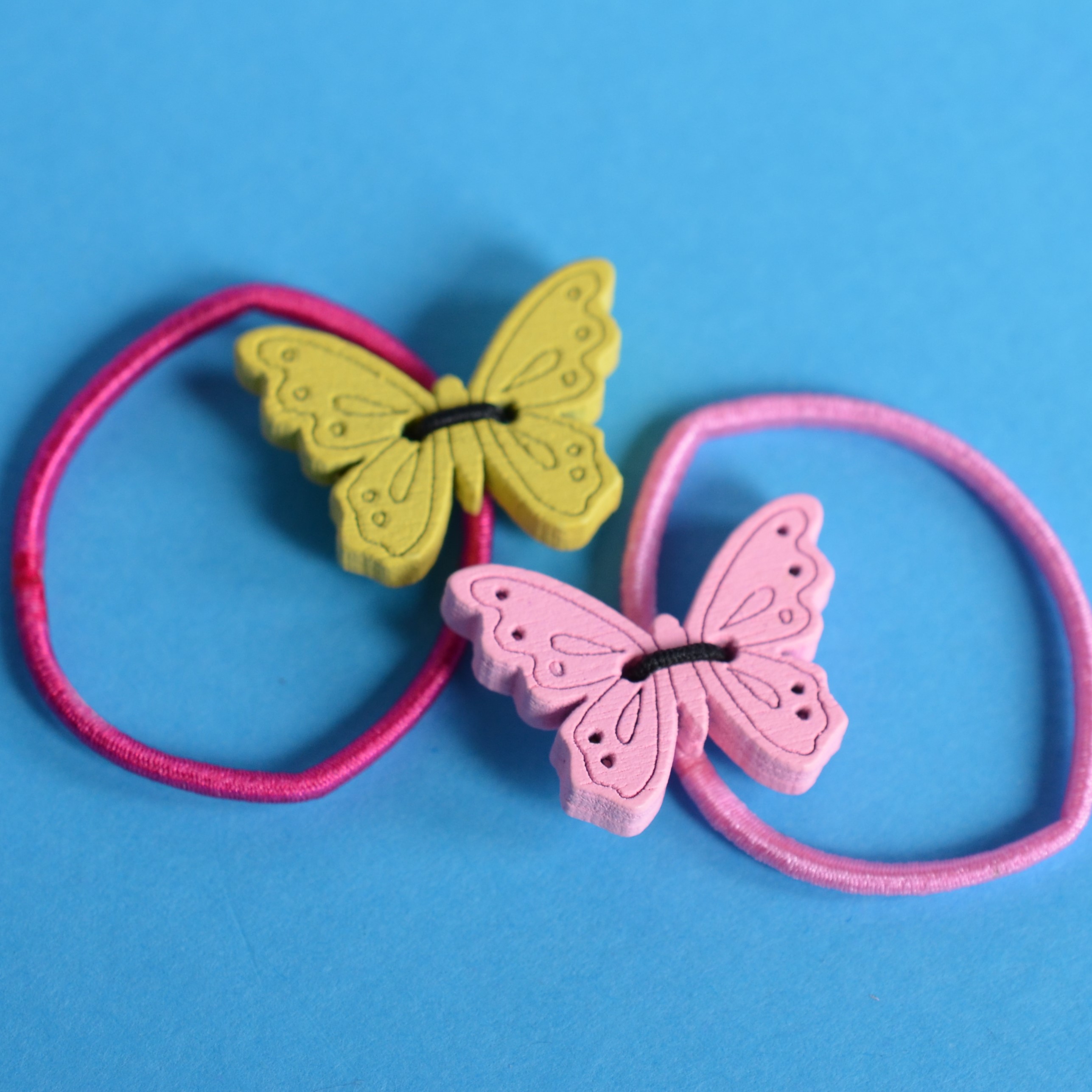 Butterfly Pair Button Hair Bobbles