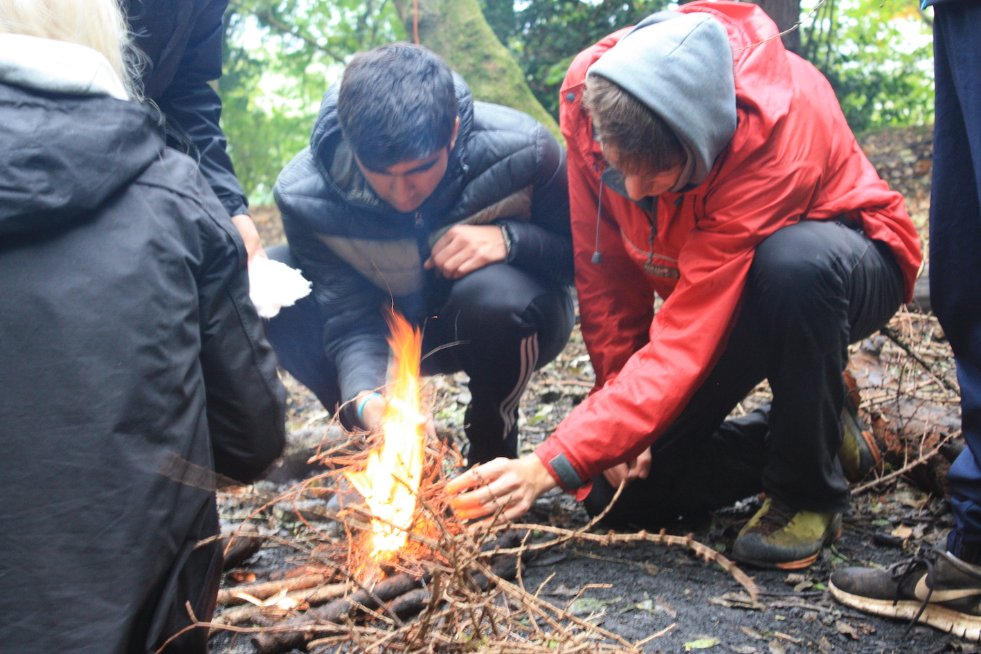 Learn fire lighting, cooking and shelter building skills