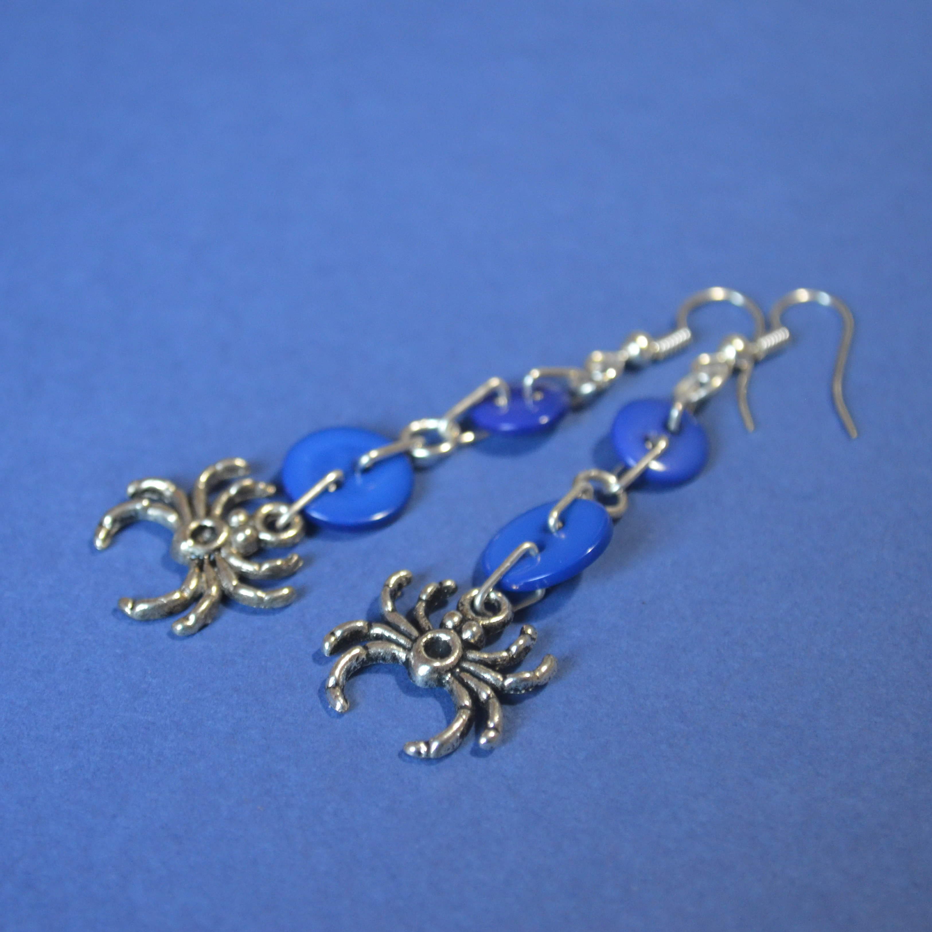 Spider Two Button Charm Earrings