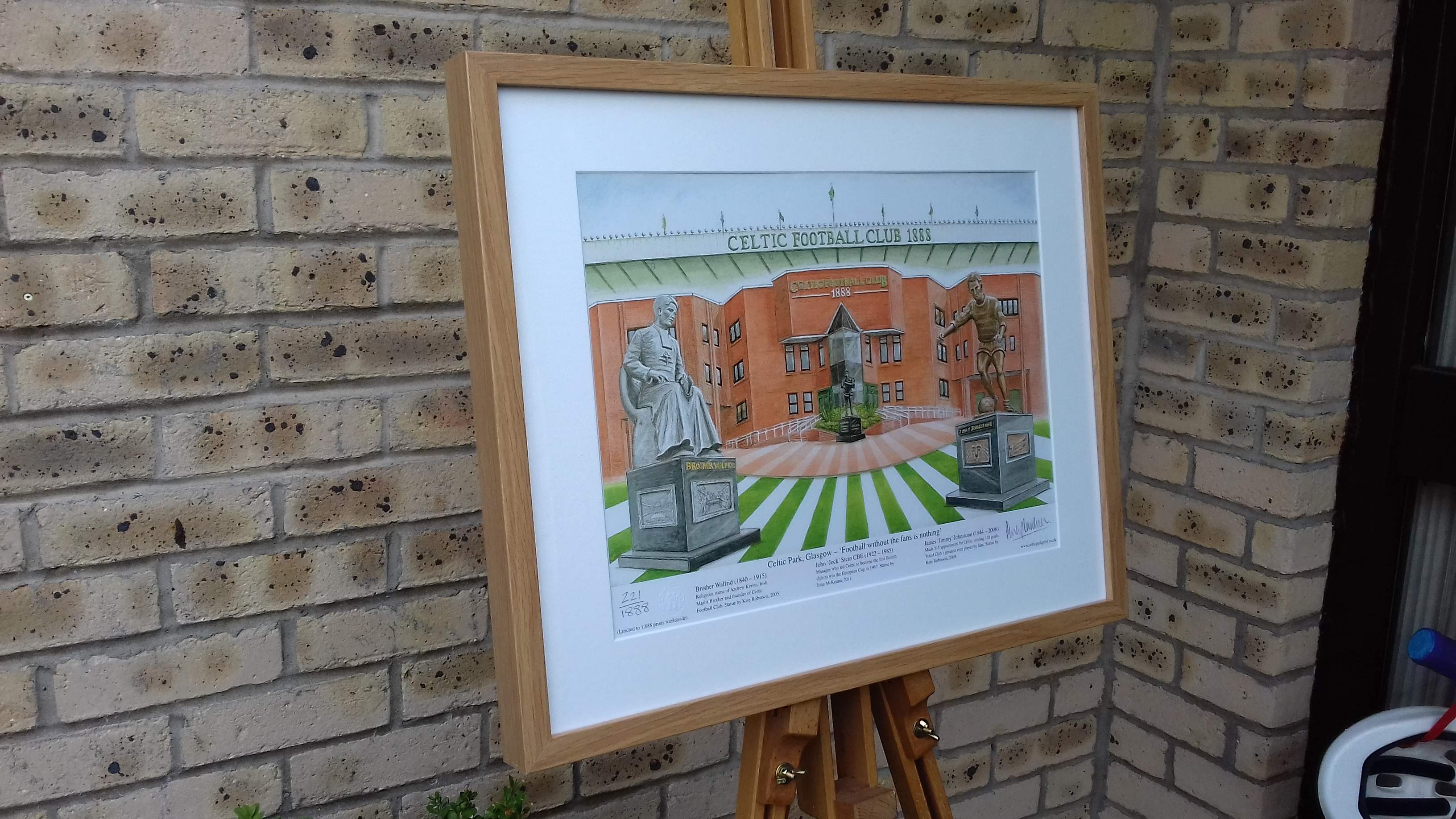 Framed 'Celtic Park - Football without the fans is nothing' art print