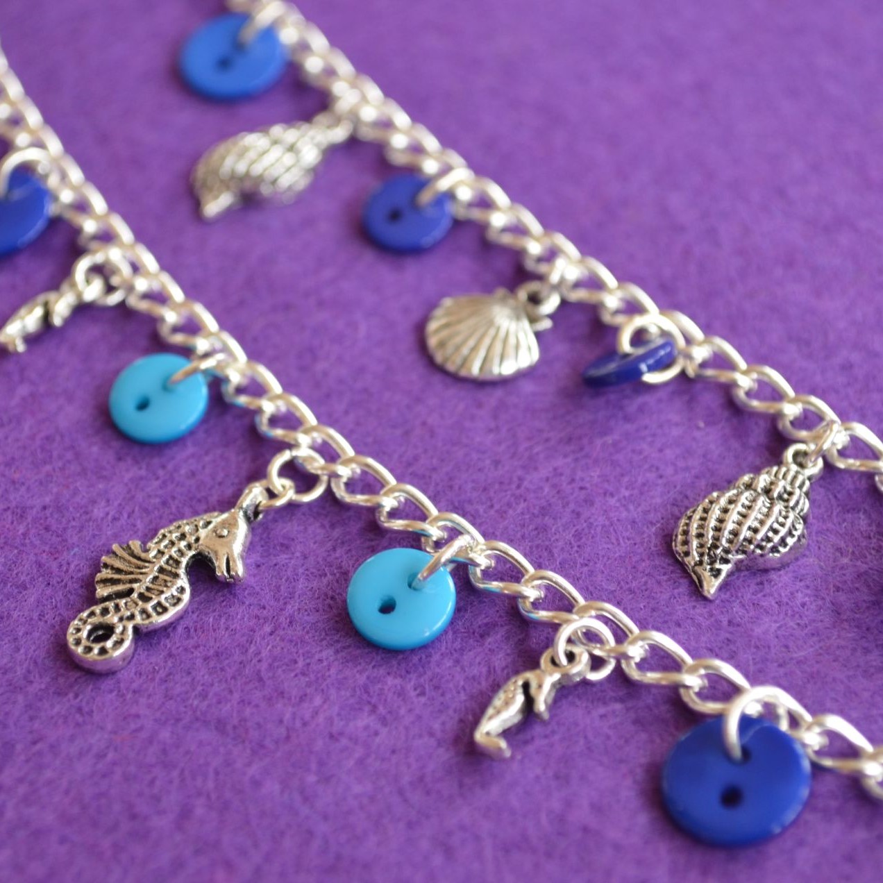 Seahorse Child’s Button Charm Bracelet