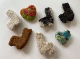 Felted Alpaca Brooches