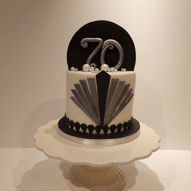 Roaring 20s themed birthday cake.