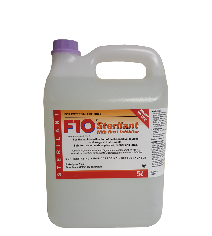 Bottle of F10 Cold Sterilant with Rust Inhibitor