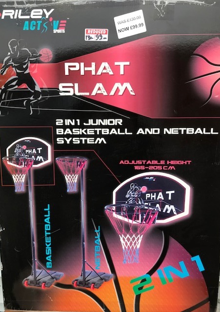 Riley Phat 2 IN 1 Junior Basketball and Netball System  Now 99.99