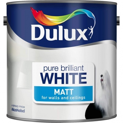 Dulux Matt Pure Brilliant White 3L Paint (Collect Local Delivery Only)