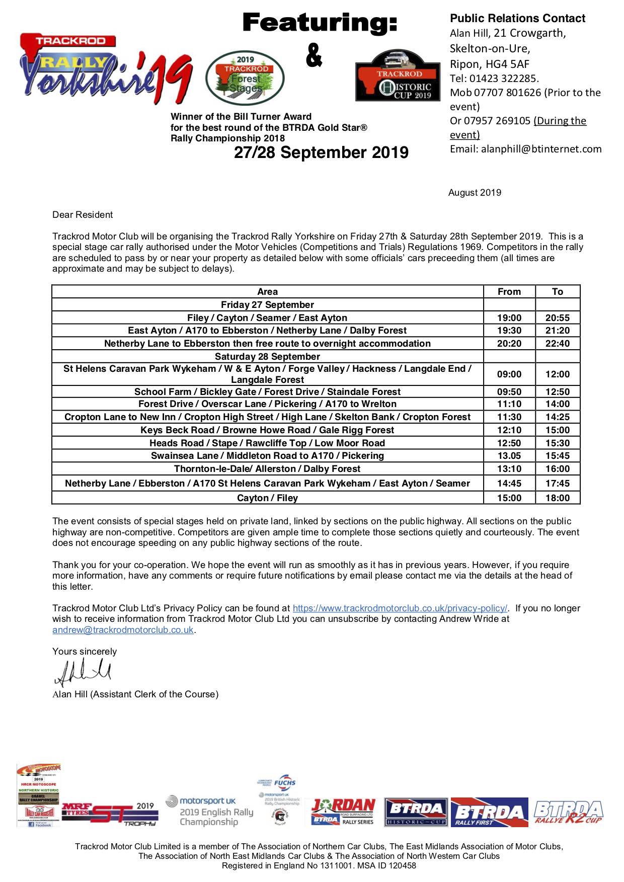 Final 2019 - Email Road Section PR LetterV3 AHjpg