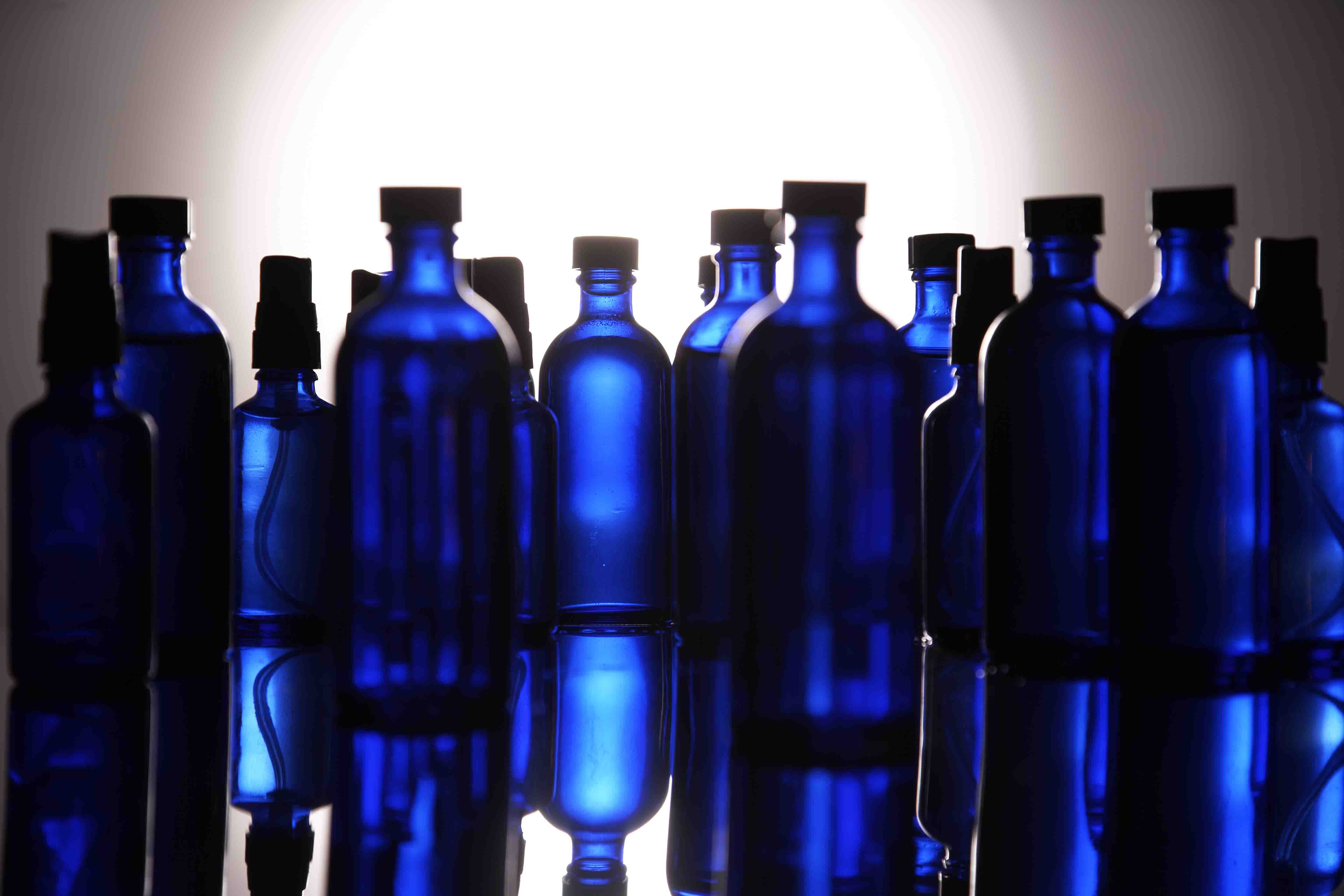Blue Aromatherapy Oil Bottles