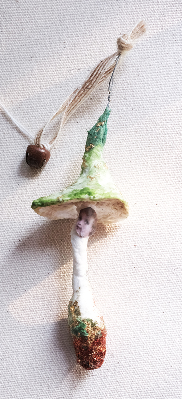 Spun Cotton Mushroom Faerie Ring Decoration