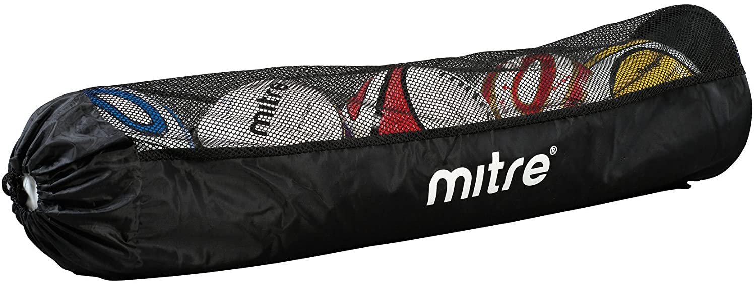 Mitre Unisex Adult 5 Ball Tubular Football Bag, Black, One Size