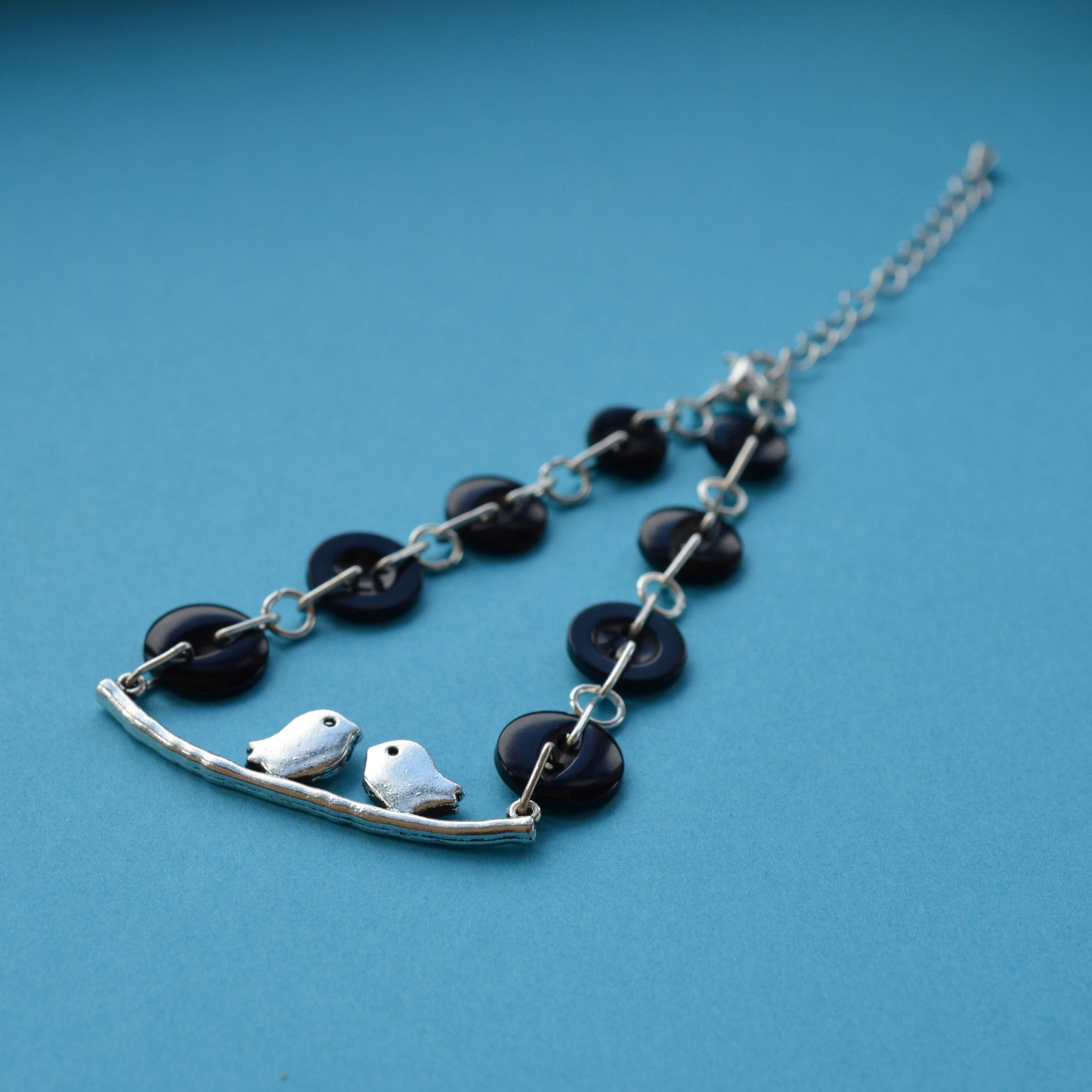 Black Bird on a Wire Necklace