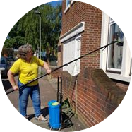 Pole Fed Window Cleaning with De-ionised Water