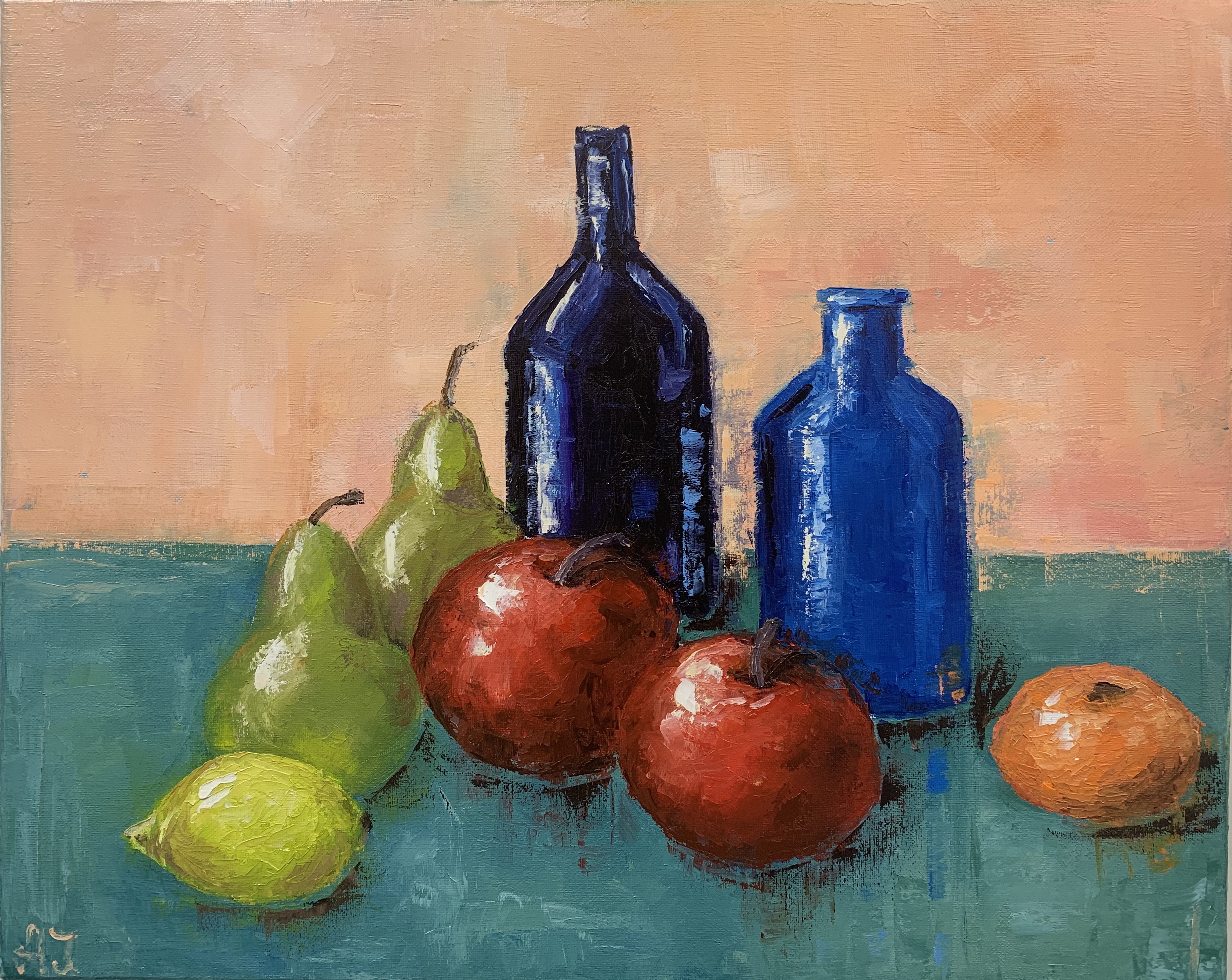 Still life with two bottles