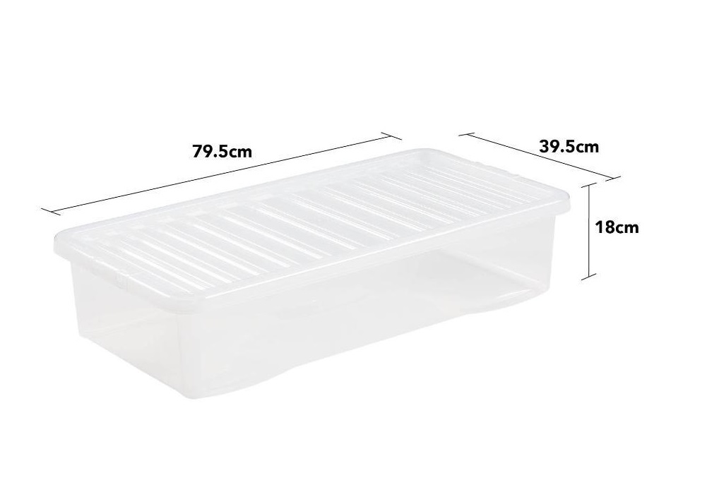 Wham Crystal 42L Under-bed Box And Lid