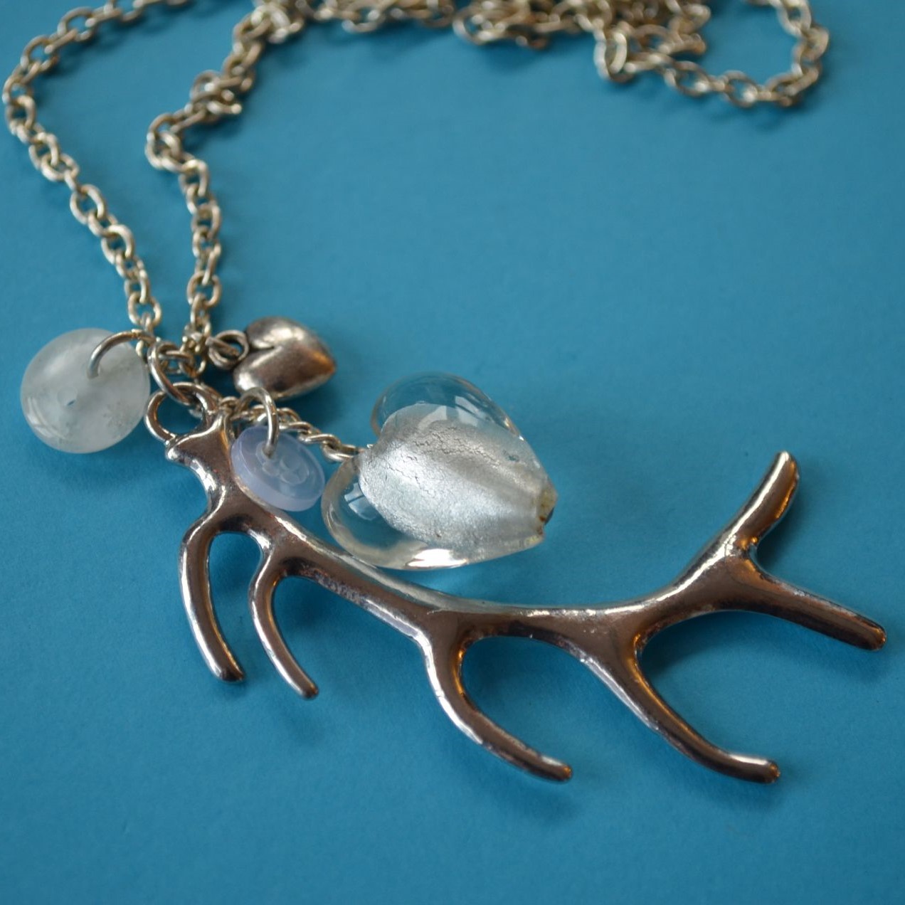 White Long Antler Necklace