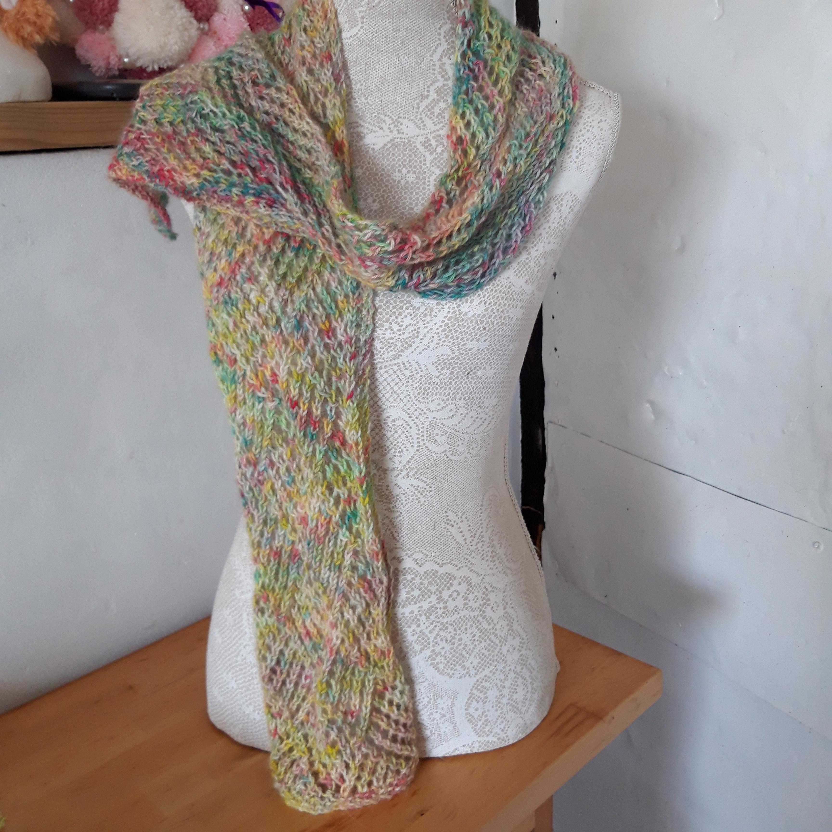 Lacey Hand Knitted Scarf 100% Alpaca