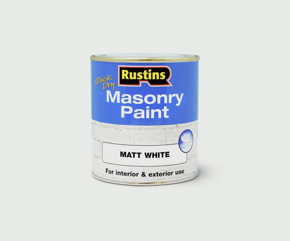 Rustins Quick Dry Masonry Paint White 500ML