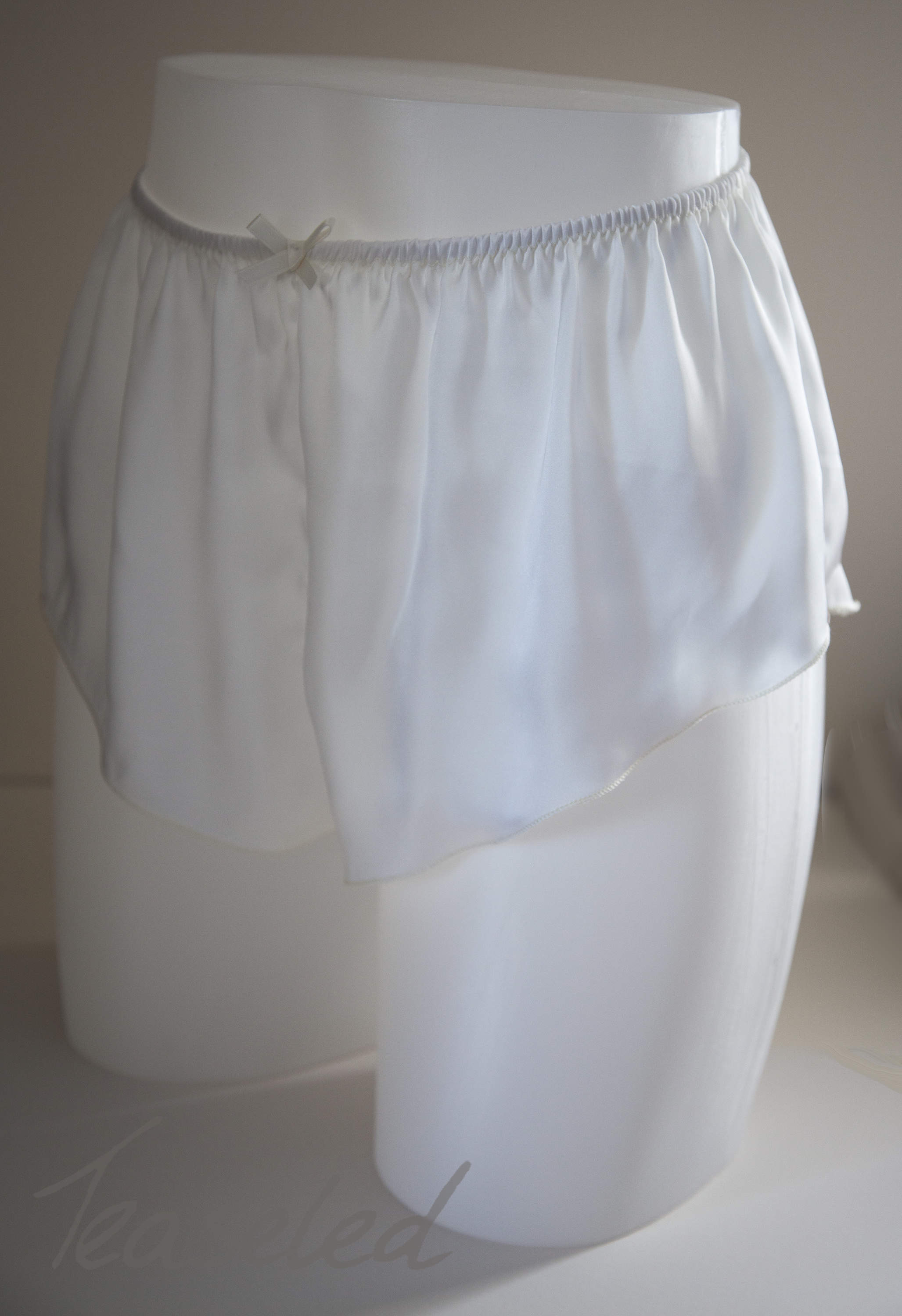 Silky Satin French Knickers - Ivory