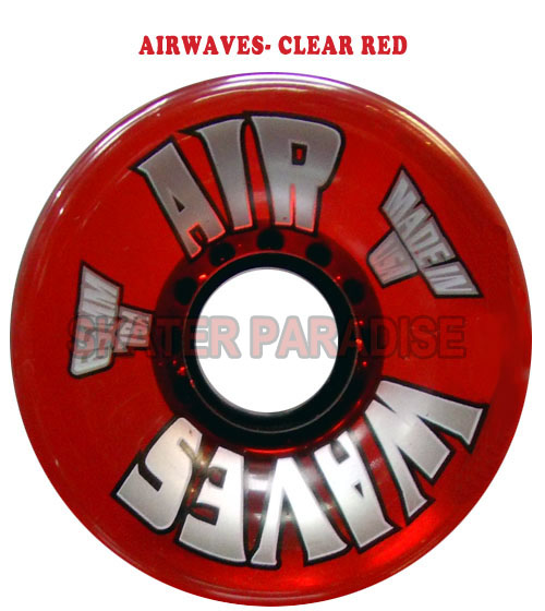Air Waves Roller Skate Wheels Clear Red Pack of 4 and 8