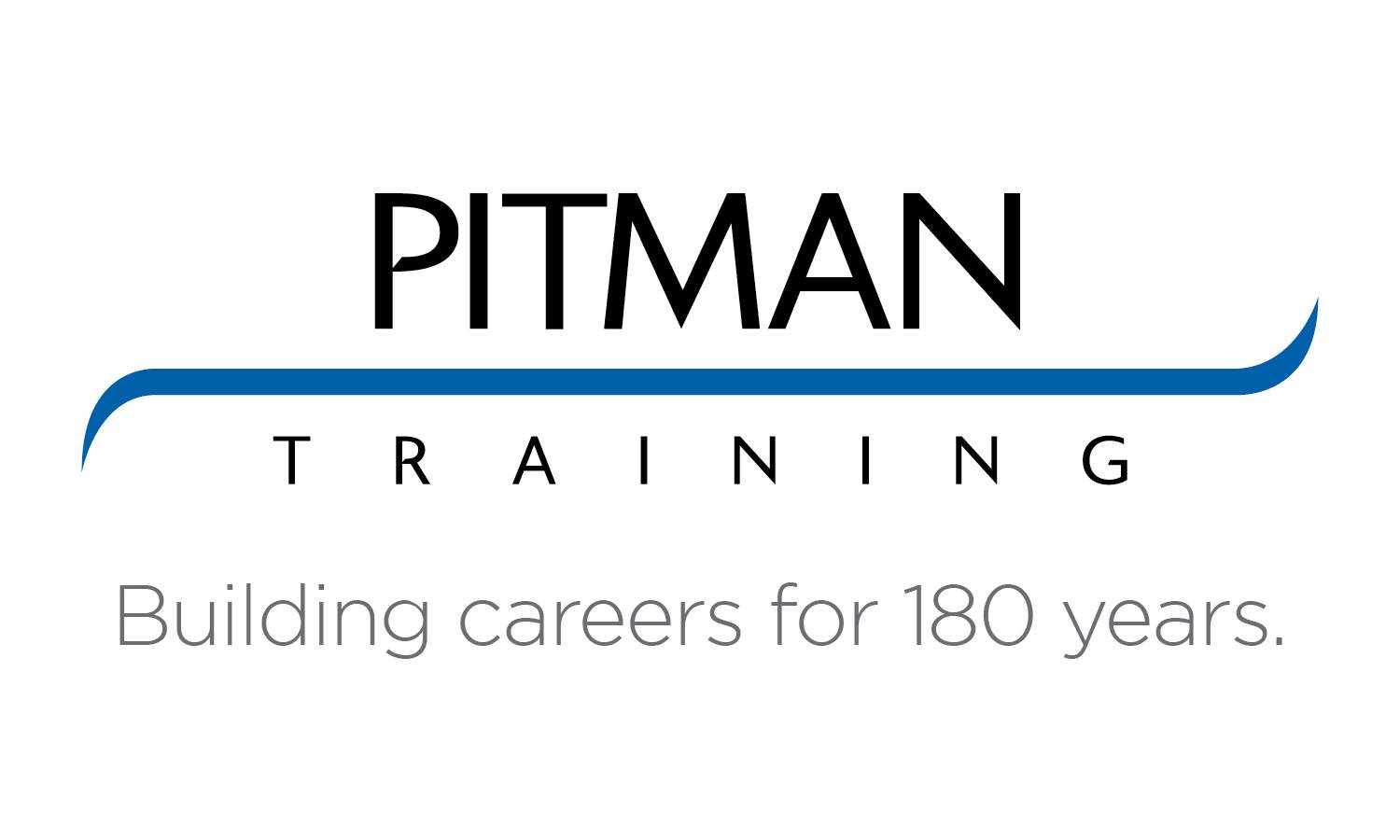 Pitman Training logo. Building careers for 180 years strapline.