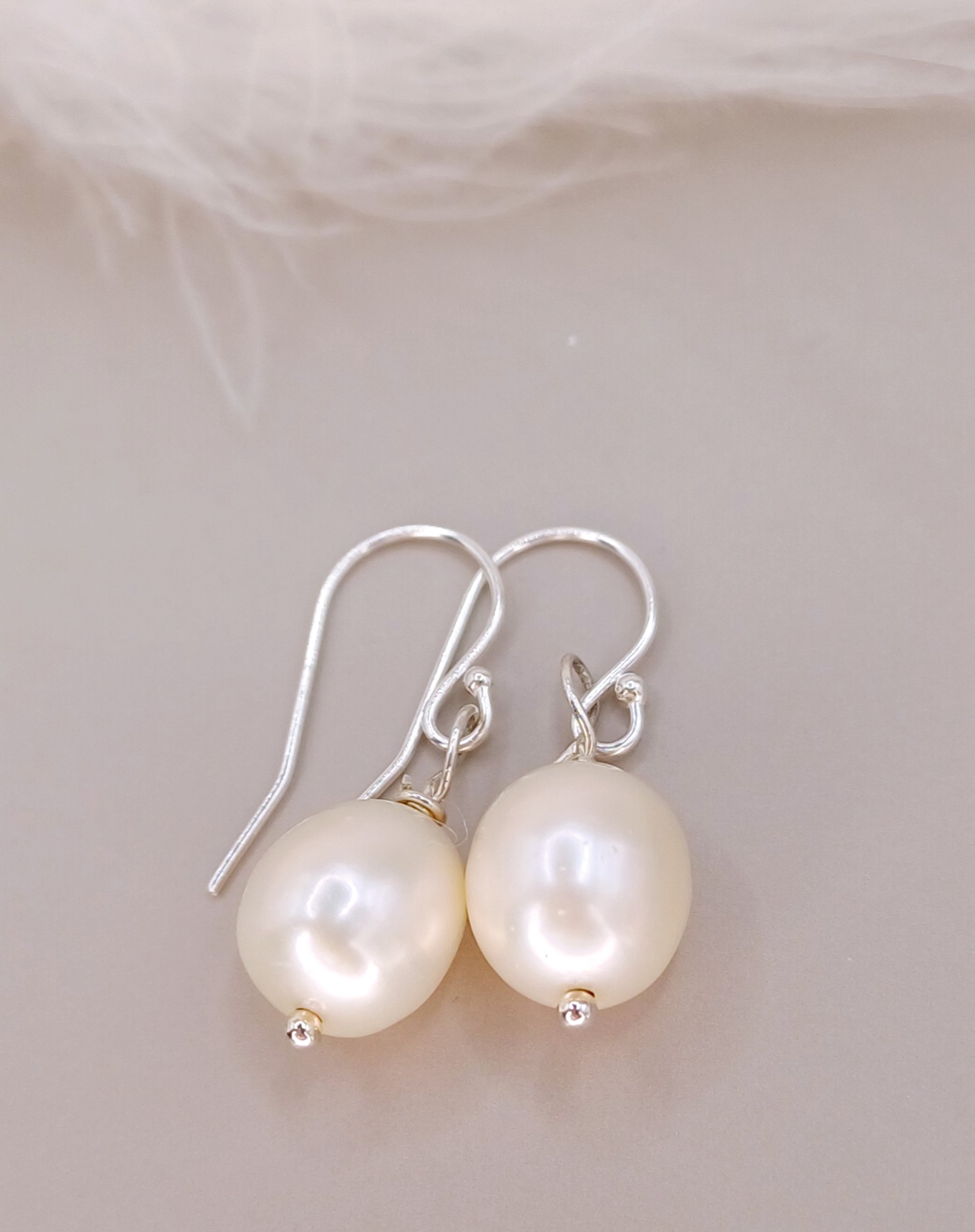 EARRINGS - Sterling Silver Pearl Drop Earrings