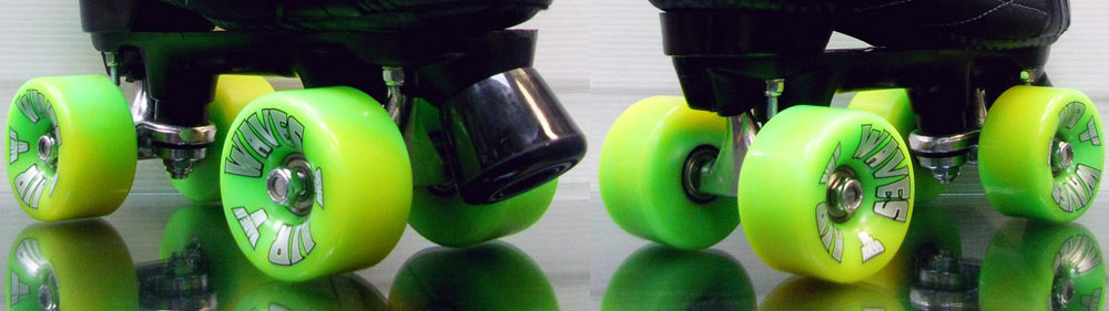 Air Waves Green/Yellow Swirl Wheels Pack of 4 and 8