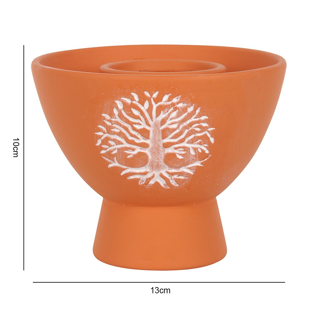Smudge Bowl - tree of life terracotta